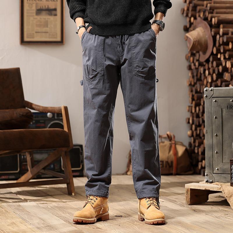 

Men s overalls high-end ruffian handsome men s pants casual men s high-end pants trendy high street men s loose trousers 38 темно-серого