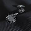 Men's Cufflinks Gold Color Sunflower Shirt Cuff Link Buttons Fashion Stainless Steel Jewelry Accessories Groomsman Wedding Gifts