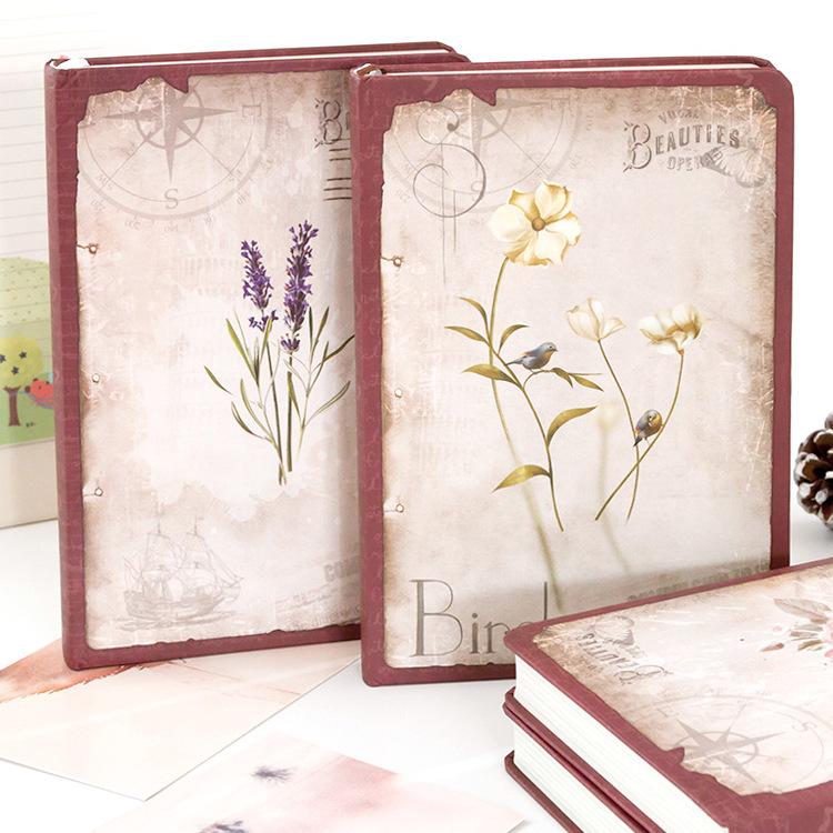 Dream Falling Flowers Retro European Korean Creative Notebook: Colorful Illustrated Diary