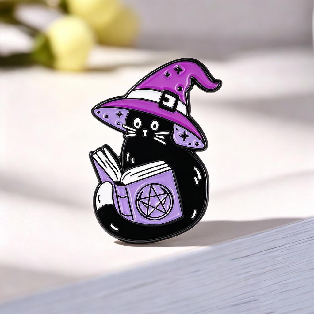 Purple Witch Hat Lapel Pin Creative Novelty Brooch for Costume Accessory