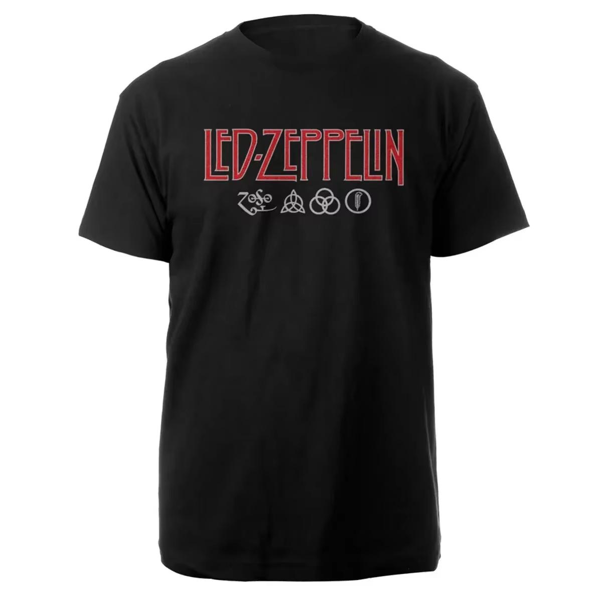 

rock band Led Zeppelin Mens 100Cotton album graphics Tshirt 2026 New Summer spring Women oversized hiphop Y2k fashion Tshirt 2XL