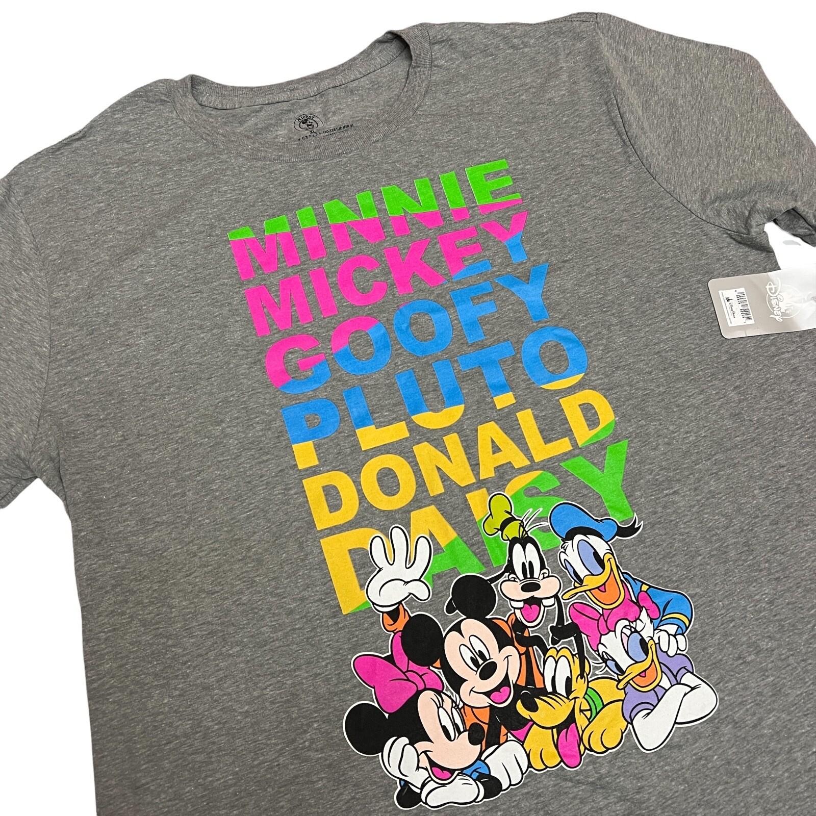 Disney Parks T Shirt XL Mickey Friends Ears Colorful World Logo Family Daisy S
