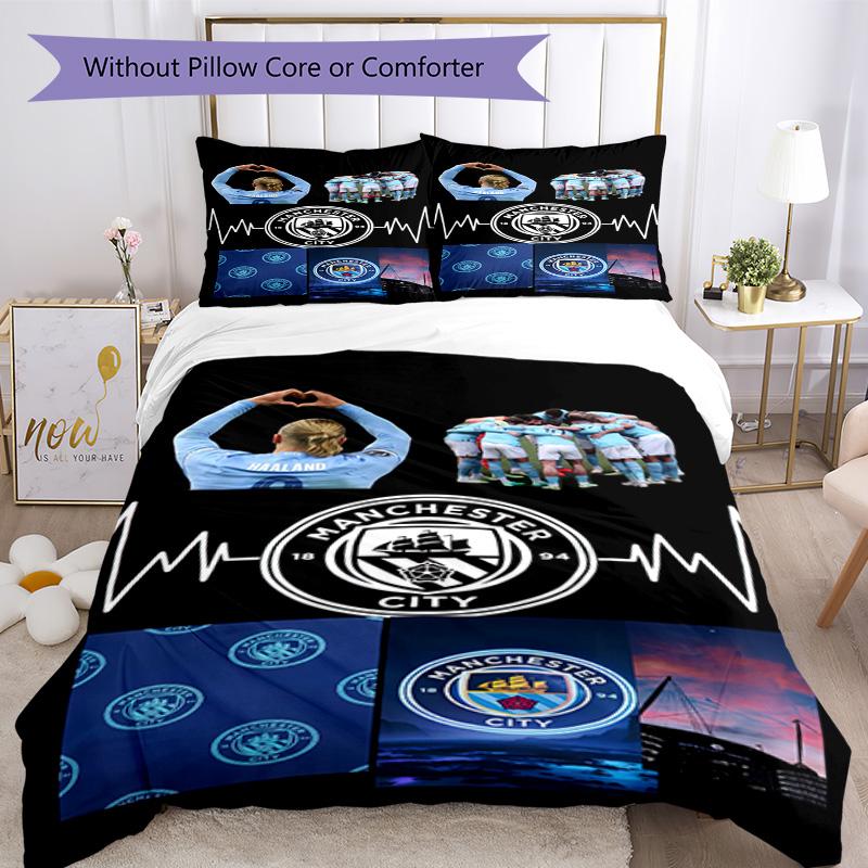 Manchester City Bedding Set Breathable Duvet Cover With Pillowcases Home Decoration Birthday Gift