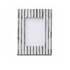 Black & White Bone Inlay Photo Frame – Handmade Striped Design Home Decor