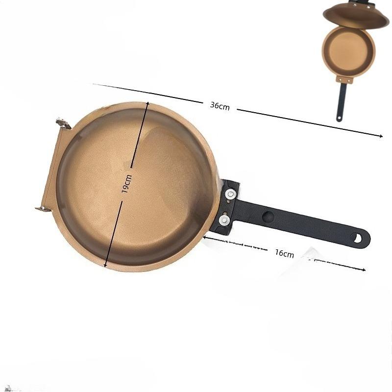 

Double-Sided Cake Frying Pan, Mexican Tortilla Flip Skillet, Low-Smoke Non-Stick Pan for Eggs Steak Breakfast, Multifunctional золотий