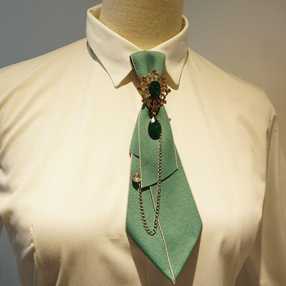 Choker Bow Tie Geometric Pre-tied Tie Y2K Zinc Zinc Alloy Rhinestone Necktie  Uniform Decoration