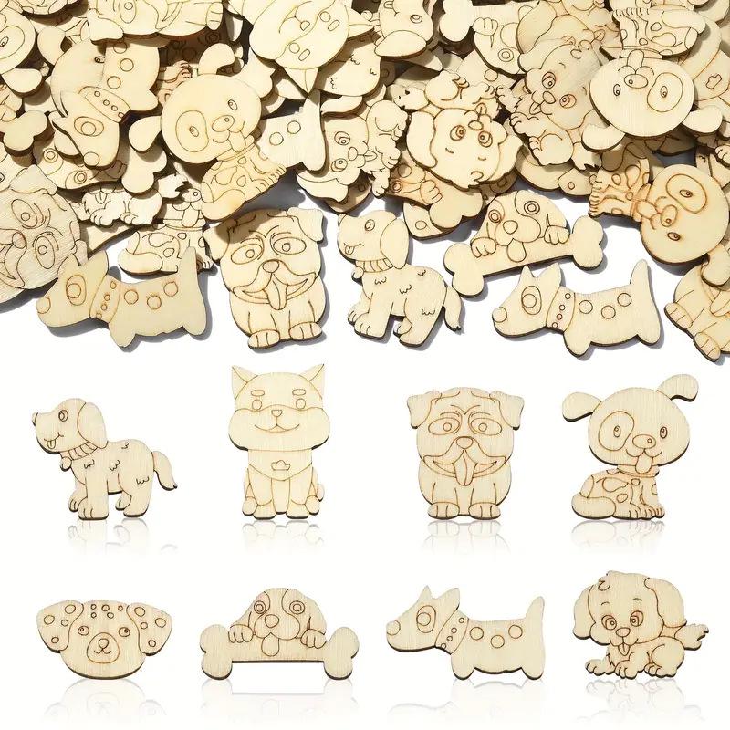 Wooden Painted Animal Slices: Educational Creative Craft for Kids