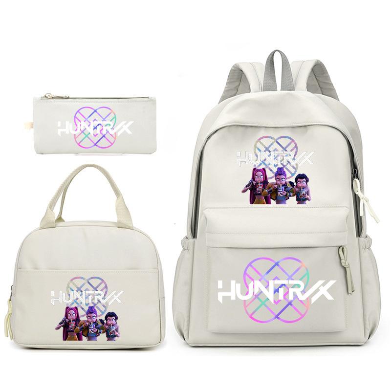 Kpop Korean Version Peripheral Printing Backpack Lunch Bag Casual Pencil Bag Primary And Secondary School Student Schoolbag Set