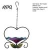 Weather Resistant Bird Feeder Hanging Metal Weather-proof Love Heart Flower Bath Outdoor Feeding Station Garden Patio Yard Watering Bowl with Hook