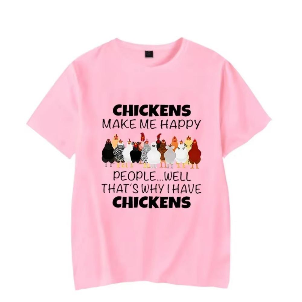 Men's T-shirt Chickens Make Me Happy People Well That's Why I Have Chickens Cartoon T Shirt Graphic Oversized Men Women Tshirt