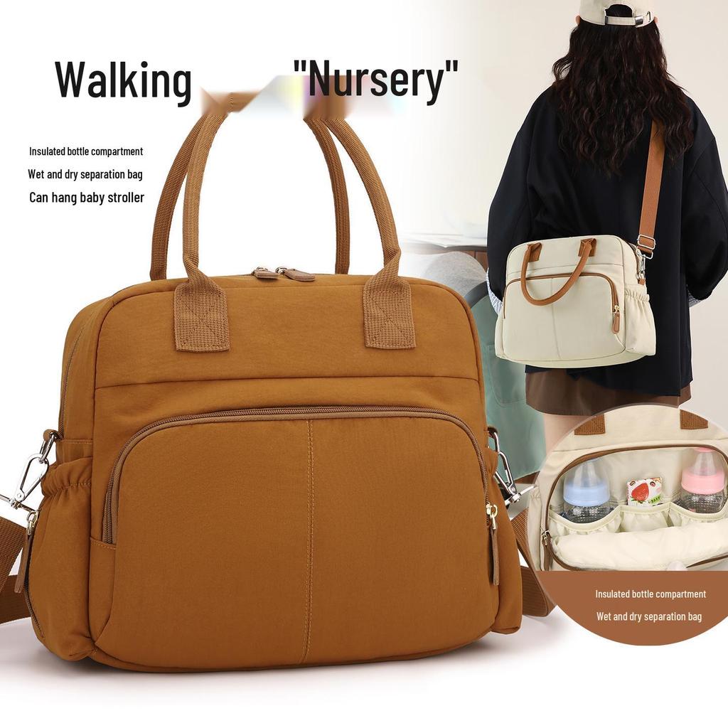 Multifunctional Large Capacity Maternity Bag with Insulated Bottle Holder