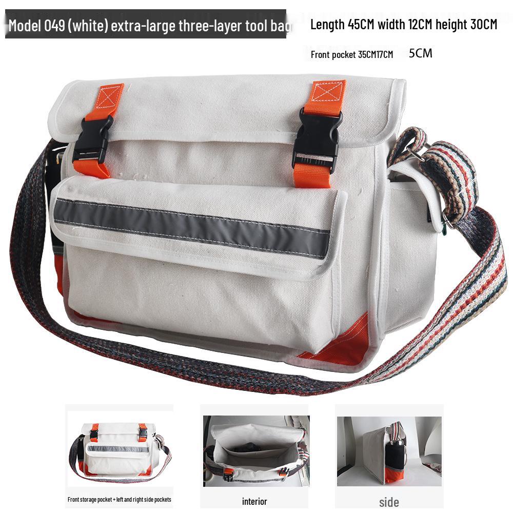 Sturdy Multifunctional Canvas Electrician Tool Bag - Durable, Wear-Resistant Hardware Organizer Pouch