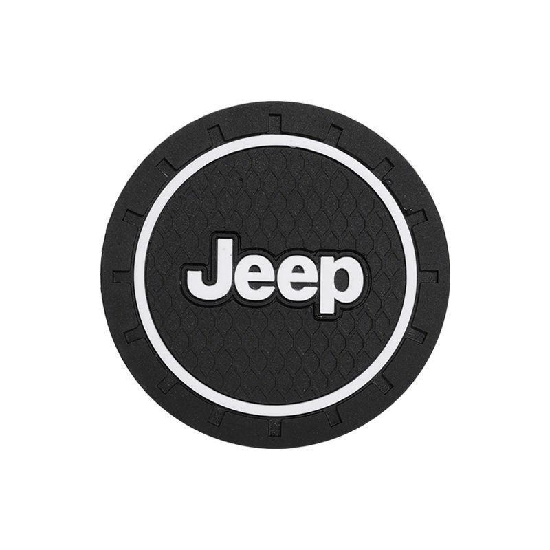 Cartoon Car Logo Cute Anti-Slip Silicone Coaster Mat with Card Slot