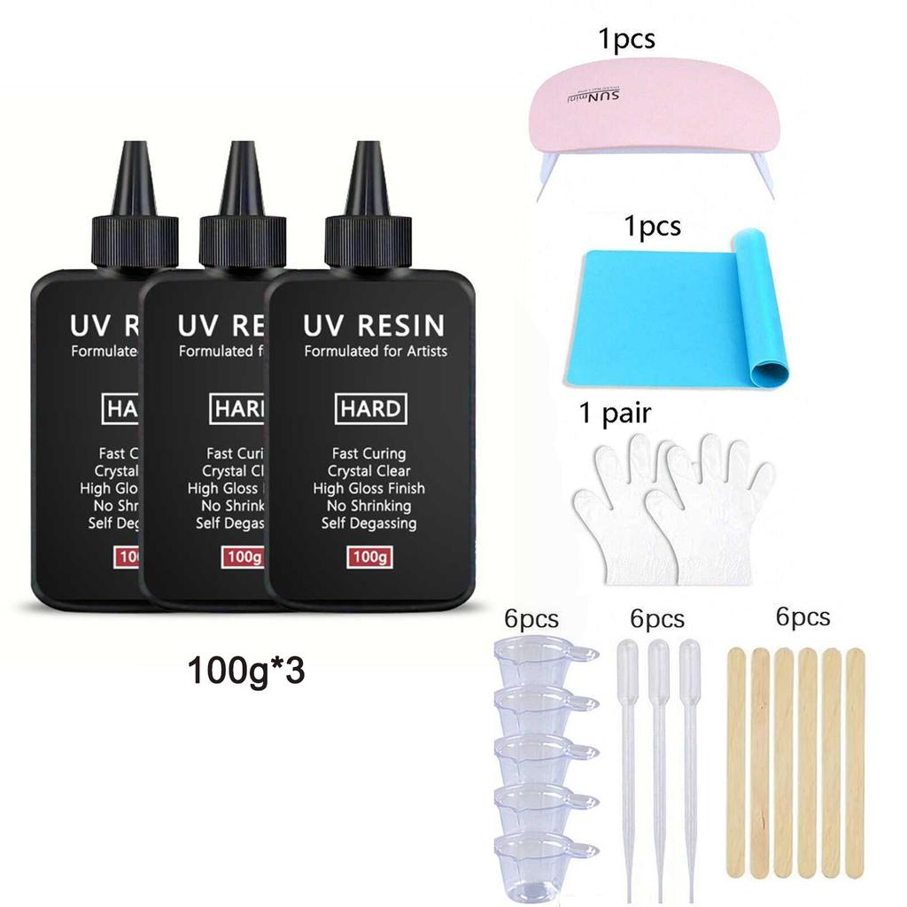 Crystal Clear Hard UV Resin Upgraded Formula Ultraviolet Fast Curing Resin for Jewelry Making, Hard Transparent Solar Cure Resin