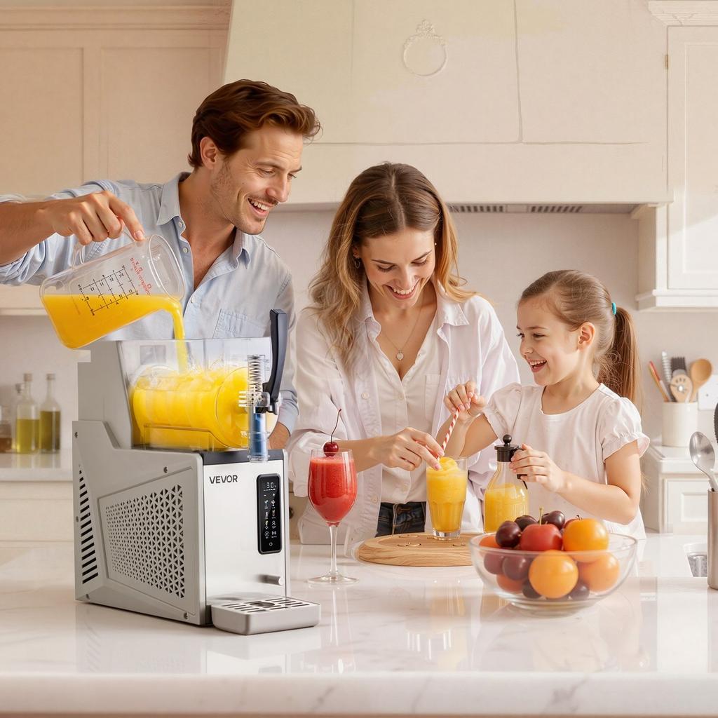 Slushie Machine, 3L/100oz No Ice Needed Slushy Machine for Home, Frozen Drink Maker with Single Tank, Margarita Machine with Self-Cleaning, for Frozen