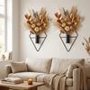 2PCS Decorative Wall Hanging Vase Black Dried Flower Holder Creative Wall Mount Flower Vase  Bedroom
