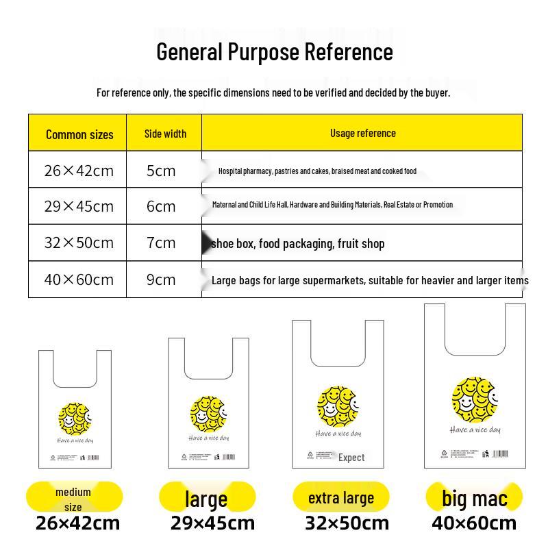 Sodolike Thickened Vest-Style Plastic Shopping Bags (100 Count)