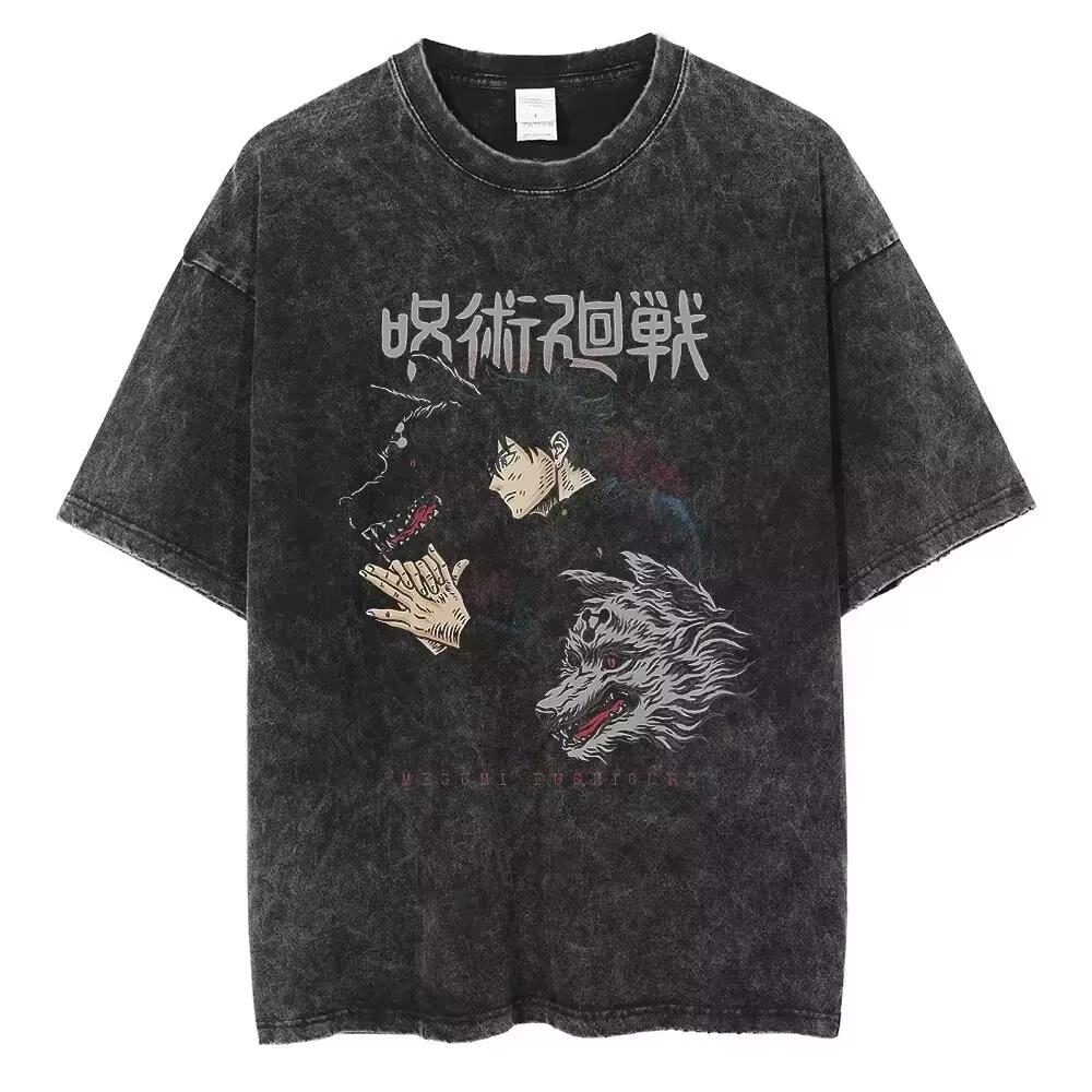 Jujutsu Kaisen Gojo Satoru T Shirts Washed Men Women Cotton Harajuku T-Shirts Ryomen Sukuna Retro for Men Women Tops