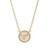 Peace Dove Mother-of-Pearl Pendant Necklace with Rhinestones, Copper, Light Luxury Niche Design, Electroplated Gold.