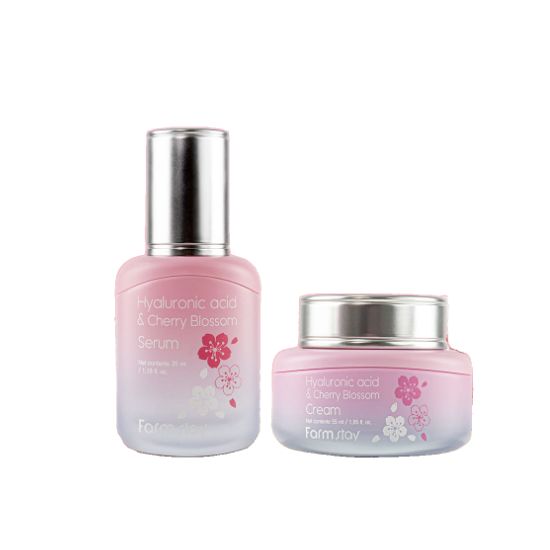 Farmstay Cherry Blossom Hydrating Radiance Booster Set (Serum 35ml + Cream 55ml)