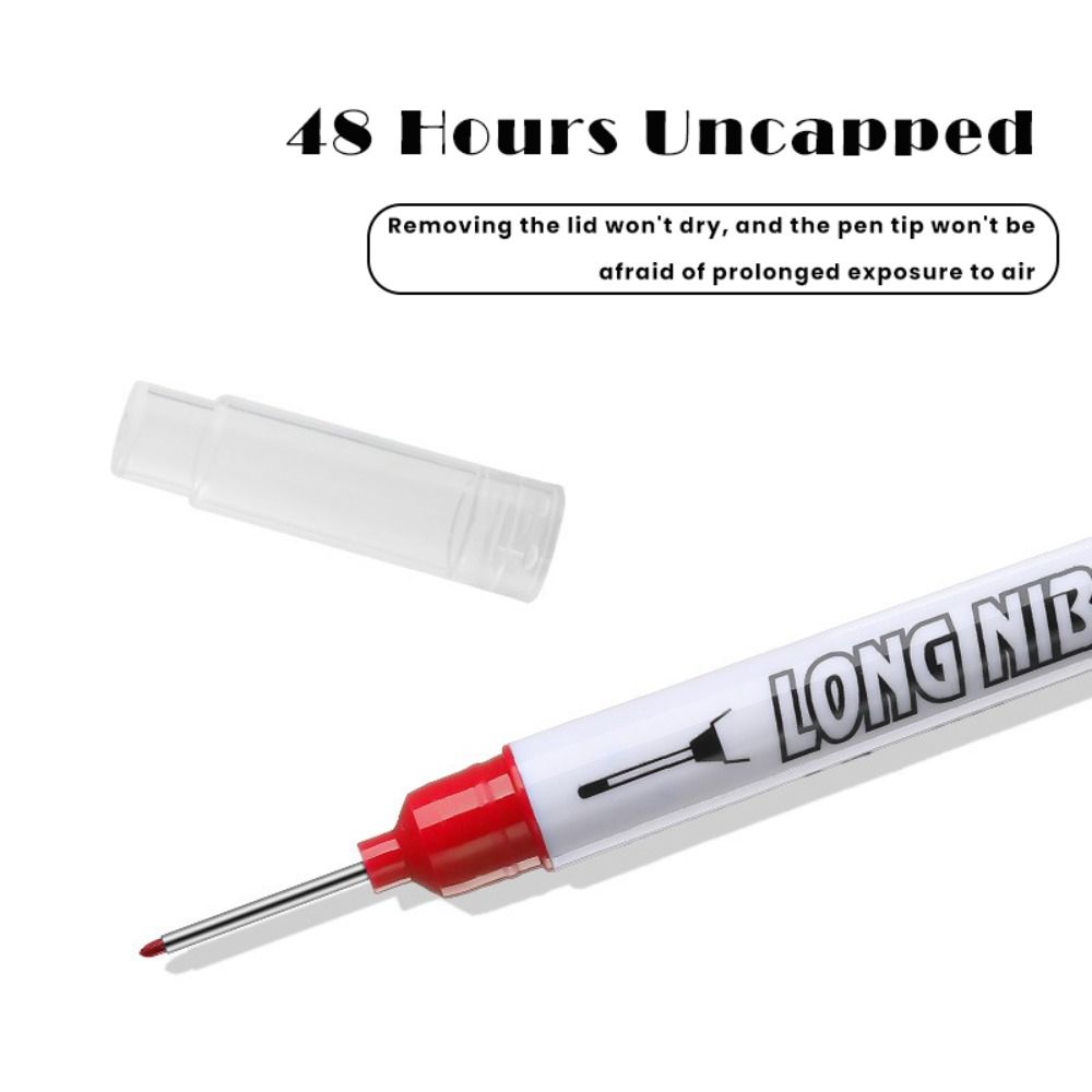 Marker de construcție 4 culori cu vârf dublu, marker pentru găuri adânci, specific pentru tâmplar