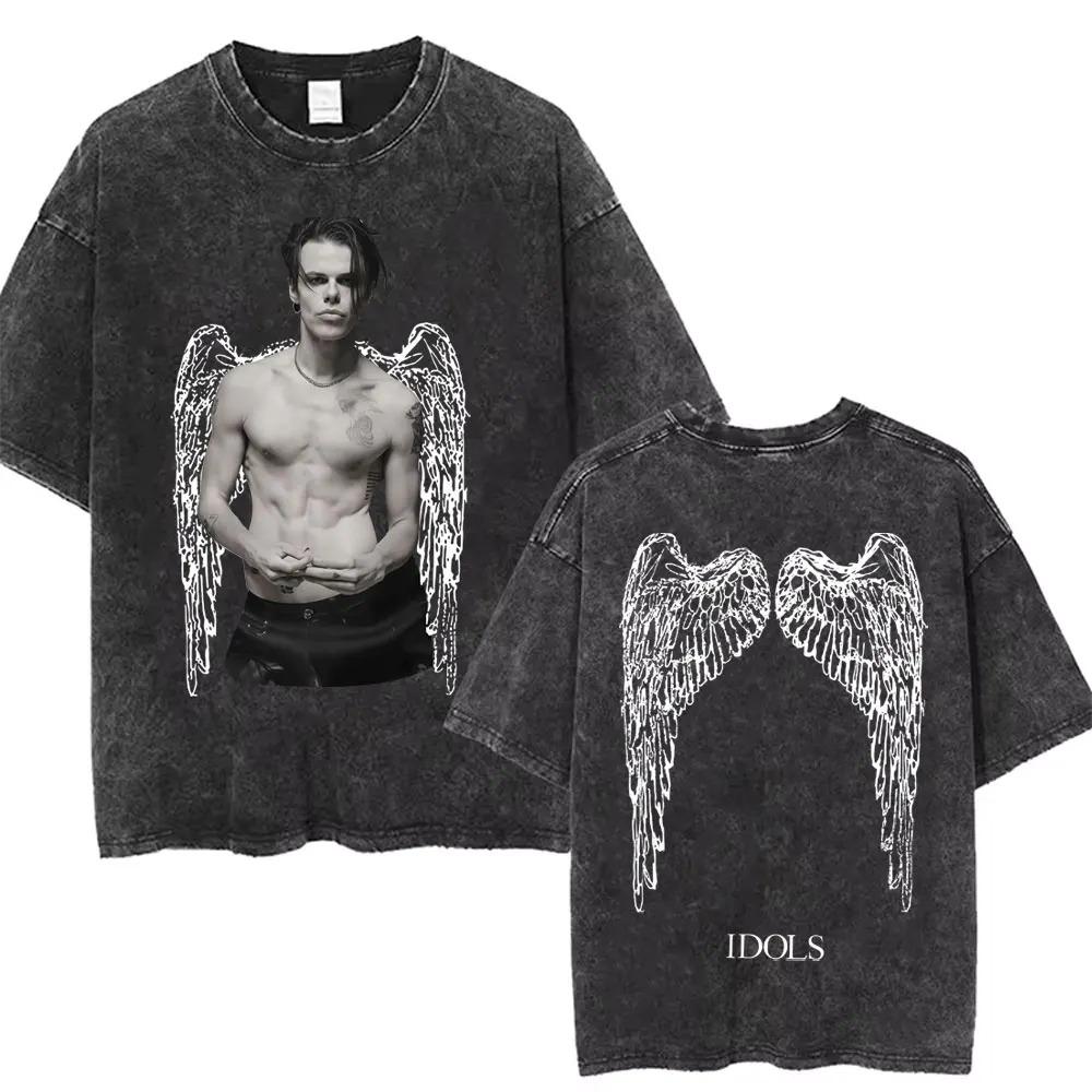 

Rocker Yungblud Album Tour Poster Print Tshirt Unisex Women Vintage Washed Cotton Highstreet Fashion Summer New Tee Oversized Top S