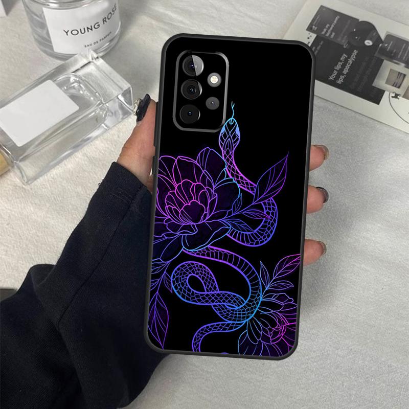 Snake Flower Case For Samsung Galaxy A06 A16 A26 A36 A56 A53 A32 A52 A33 A13 A55 A35 A15 A14 A34 A54 A17
