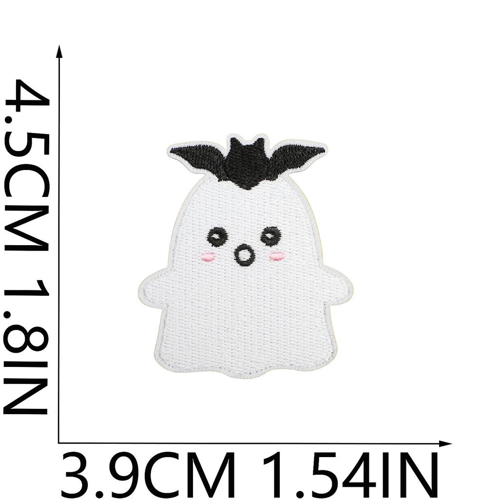 Ghost Embroidery Cloth Sticker Halloween Piao Ghost Patch Sticker Festive Atmosphere Dress Up Embroidery Label Pumpkin Spider Web