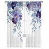 Countryside Plants Flowers Watercolors Bedroom Curtains Tulle Sheer Curtain Living Room Home Decor Voile Drapes