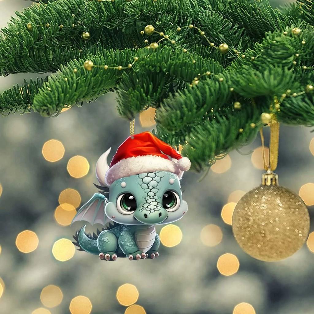 

Vibrant Acrylic Dinosaur Decorations For Christmas Tree And Accessories Home червоний