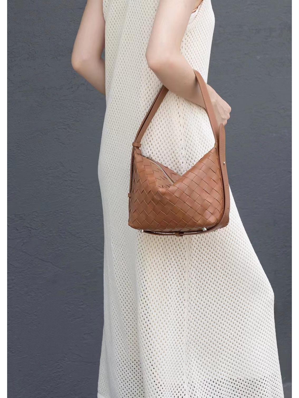 

Женская сумка-мессенджер из натуральной кожи 2024 года - мягкая сумка из коровьей кожи на одно плечо для поездок под мышкой 23x16x10CM