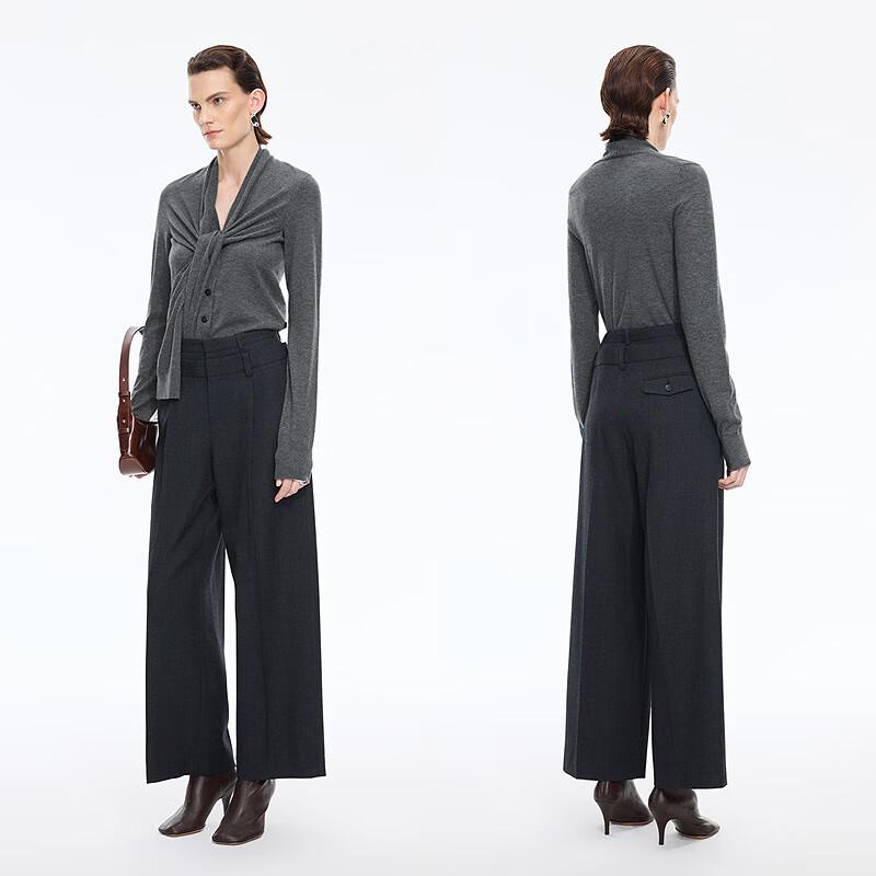 JNBY 2025 Winter Wool Knit Scarf Collar Sweater