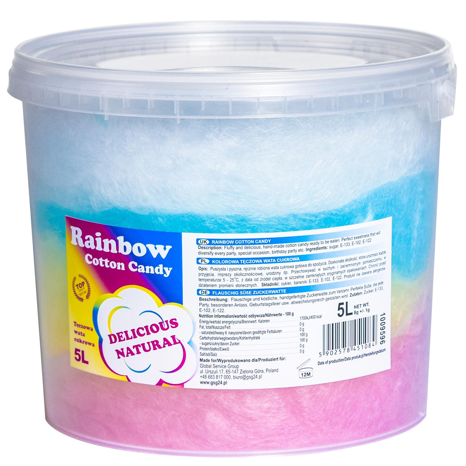 Zucchero Filato Arcobaleno 5L