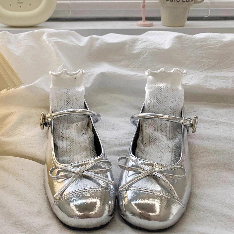 Girls French Mary Jane shoes spring and summer new children's small leather shoes medium and large children's single shoes shallow mouth shoes