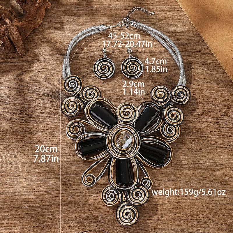 

Этнический Богемный Циркон Набор Ручной Работы Стиль Алюминиевый Цветок Ожерелье Подвеска Изумруд Длинный Воротник Толстая Цепь Африканский Циркон Подарок