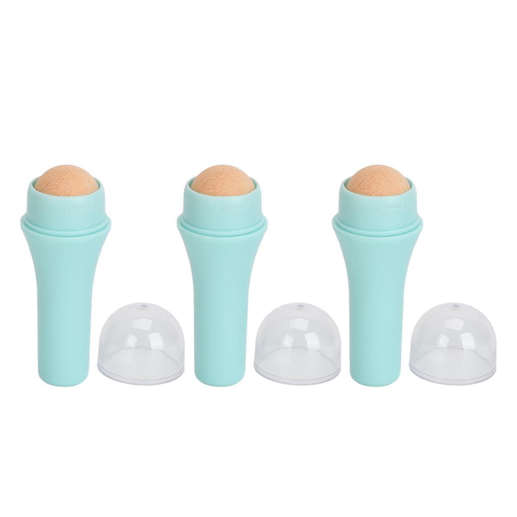 3pcs Face Oil Absorbing Roller Remove Excess Oil Reusable Volcanic Stone Oil Control Roller