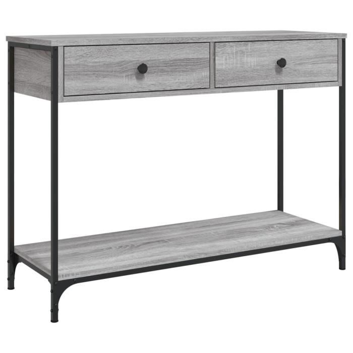 VidaXL Console Table Sonoma Grey 100x34.5x75 Cm Engineered Wood 834173