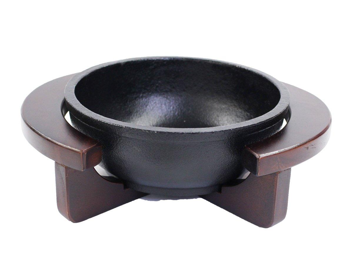 

Asahi Bibimbap Pot, 18.5cm Diameter (with Wooden Frame), Cast Iron, Commercial Grade