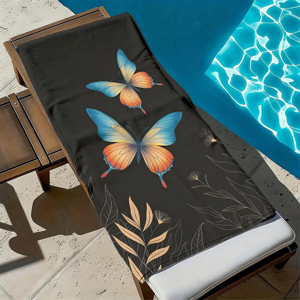 3D Butterfly Beach Towel 31.5x63 Inch Soft Microfiber Quick Dry Sand Free Summer Bath Towel for Swimming Pool Ocean Accessories
