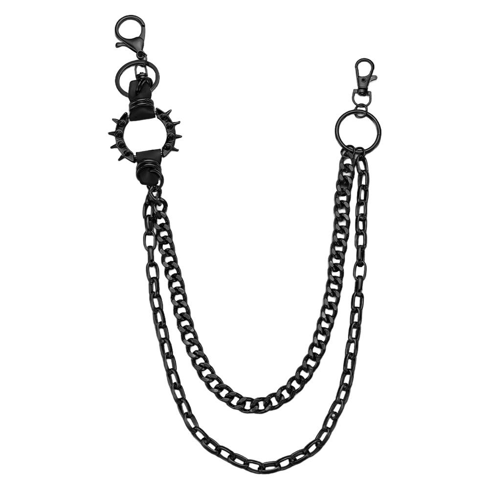 

Punk Waist Chains Spiked Hip-hop Pants Belt Chain Jewelry Accessories чорний