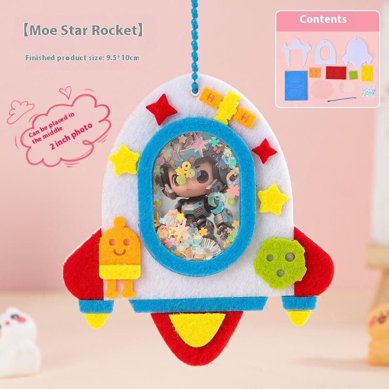 1 Set Shaker Puzzle Toys Non Woven Shake Pendant Diy Material Kits For Children Kids Easy To Paste Accessories Handmade Crafts