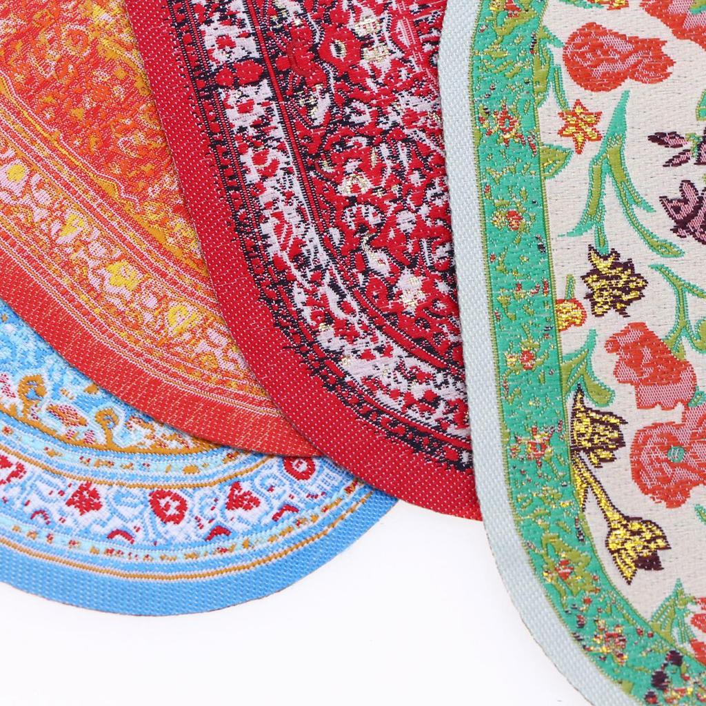 BJD Dollhouse Miniature Oval Turkish Carpet for Living Room Scene