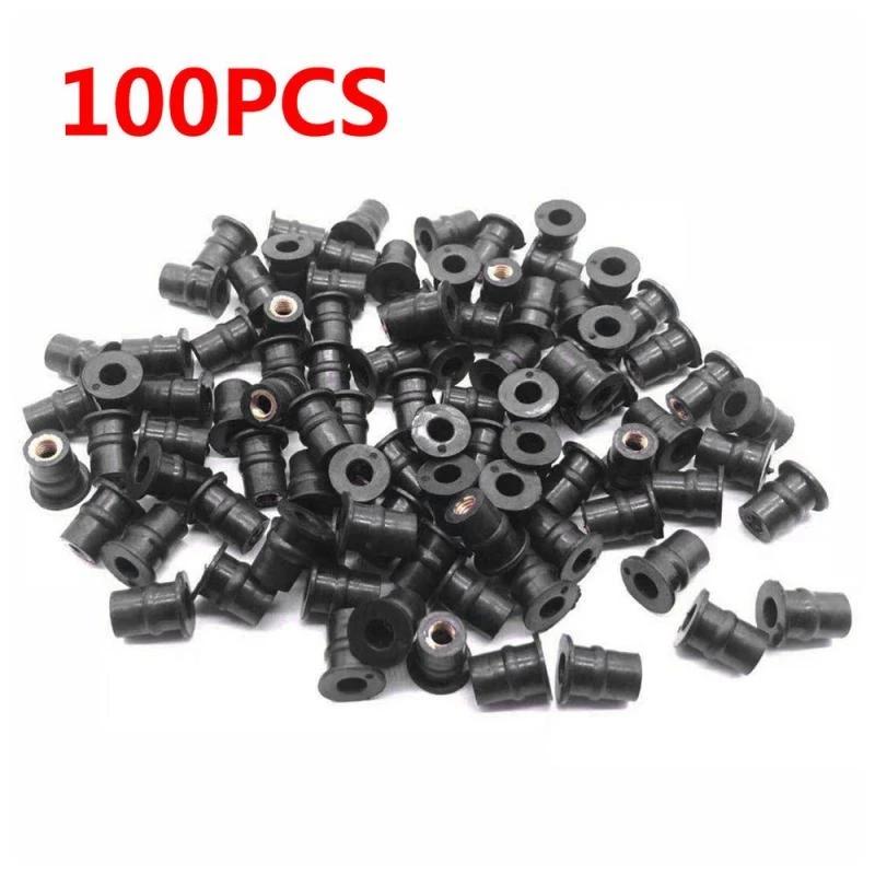 10/20/50/100 Pcs M5 Rubber WellNut 5mm Metric Motorcycle Windscreen Well Nut Wellnuts Brass NUTS For Windscreens Fairings Cowl