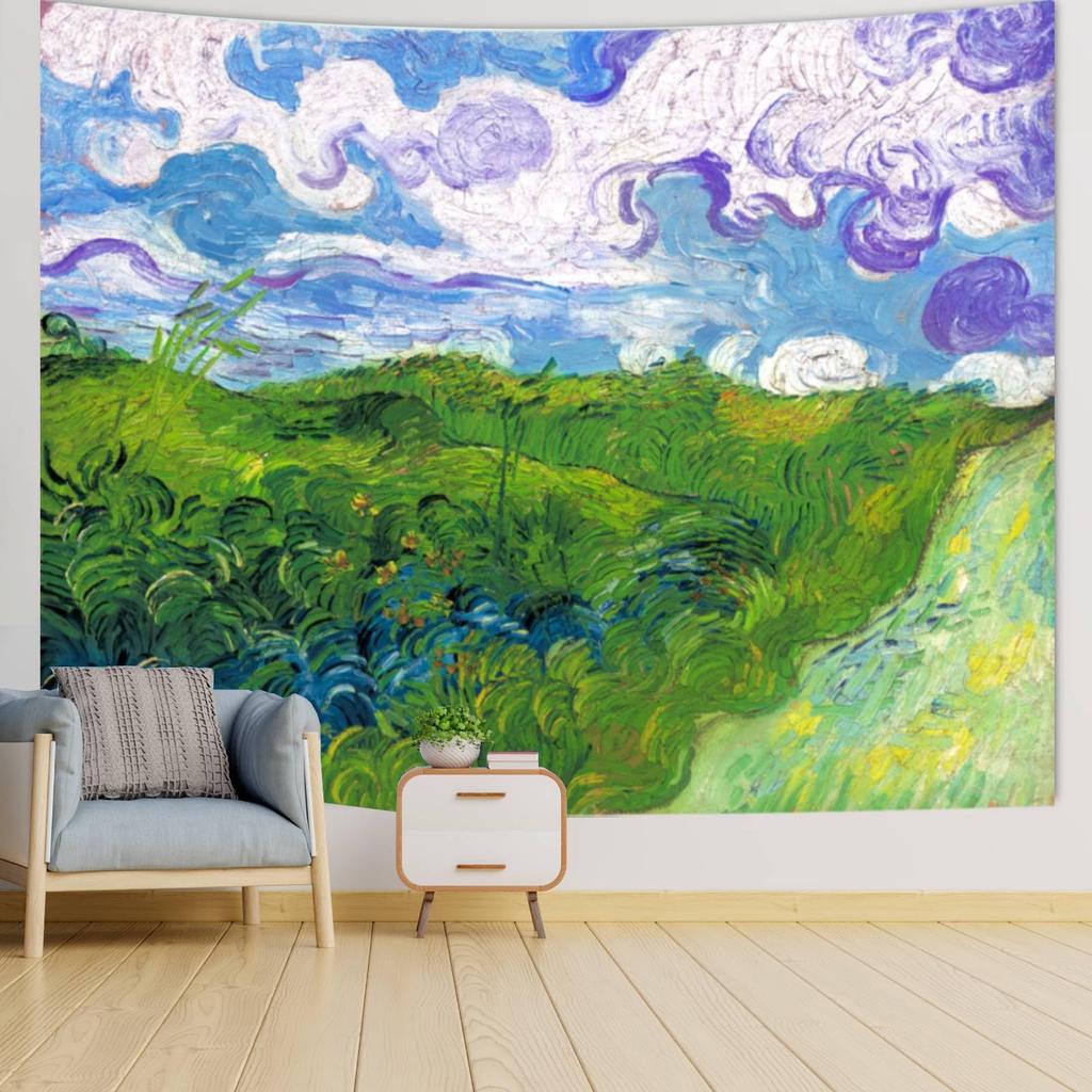 Water Lilies Floral Wall Tapestry For Bedroom Aesthetic, Cool Plant Flower Art Poster For Room Decor, Green Nature Large Wall