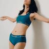 Calvin Klein Solid Breathable Triangle Underwear Women Underwear Peacock-Blue QF6694AD-CUM