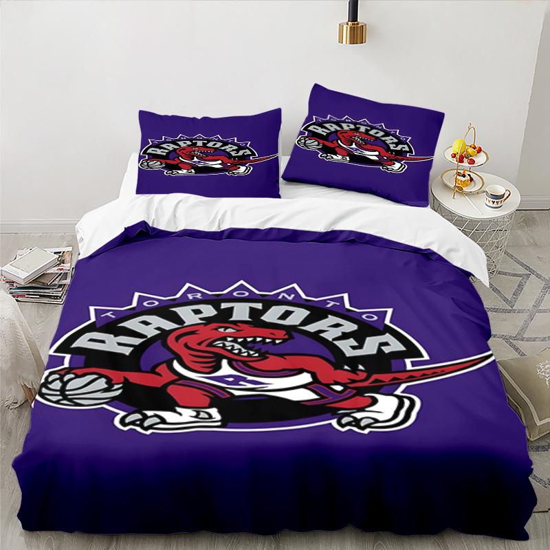 Raptors Basketball Logo Bedding Set 3pcs, High Quality Bedding Set Including 1pc Duvet Cover And 2pcs Pillowcases for Bedroom, Dormitory Gift