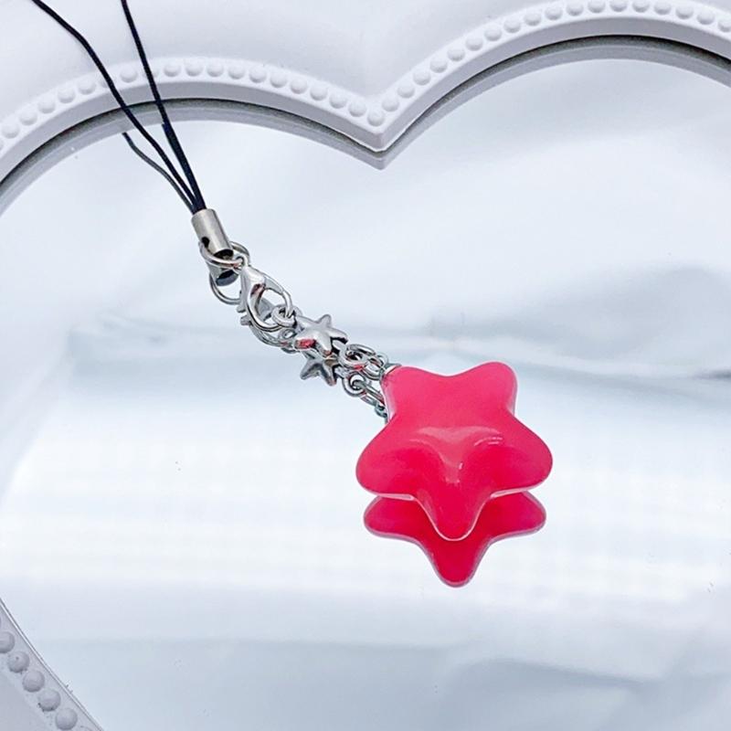 Jelly Star Pendant Keychain Detachable Phone Lanyard for Fashion Individuals