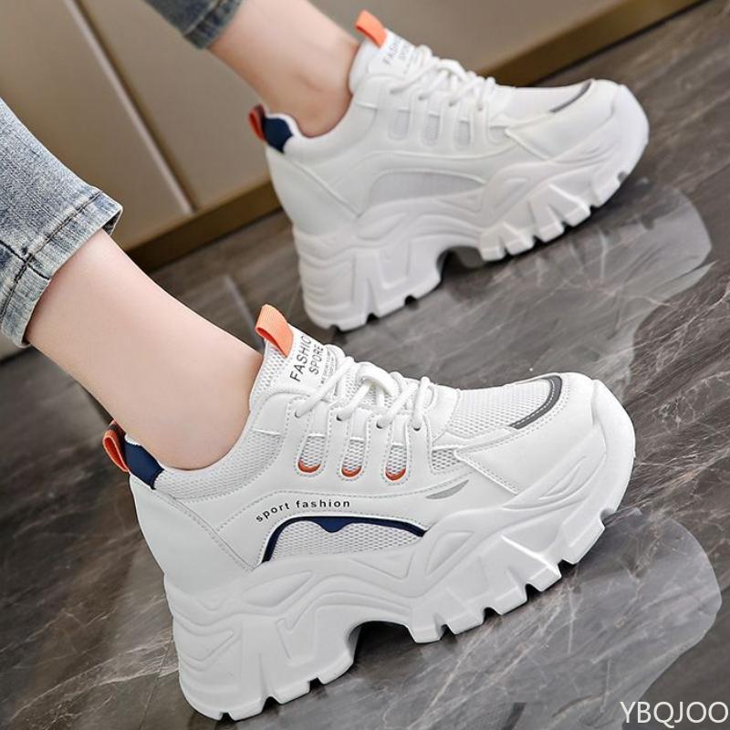Fashion Thick Soled Women's Sports Shoes 2024 New Mesh Soft Sole Increased Height Inside Versatile Casual Sports Shoes Zapatos De Mujer