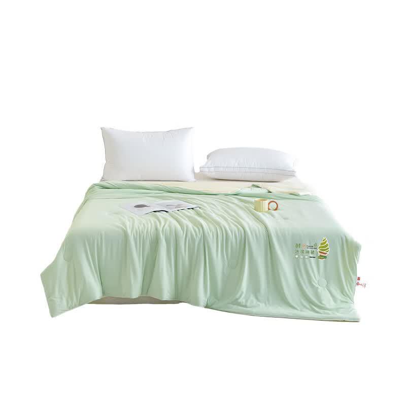 Cooling Ice Silk Soybean Summer Quilt светло-зеленый
