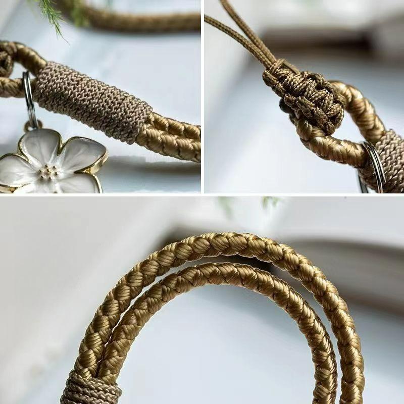 Mobile Phone Chain Lanyard Short Mobile Phone Lanyard Wrist Hand-woven Flower Key Pendant